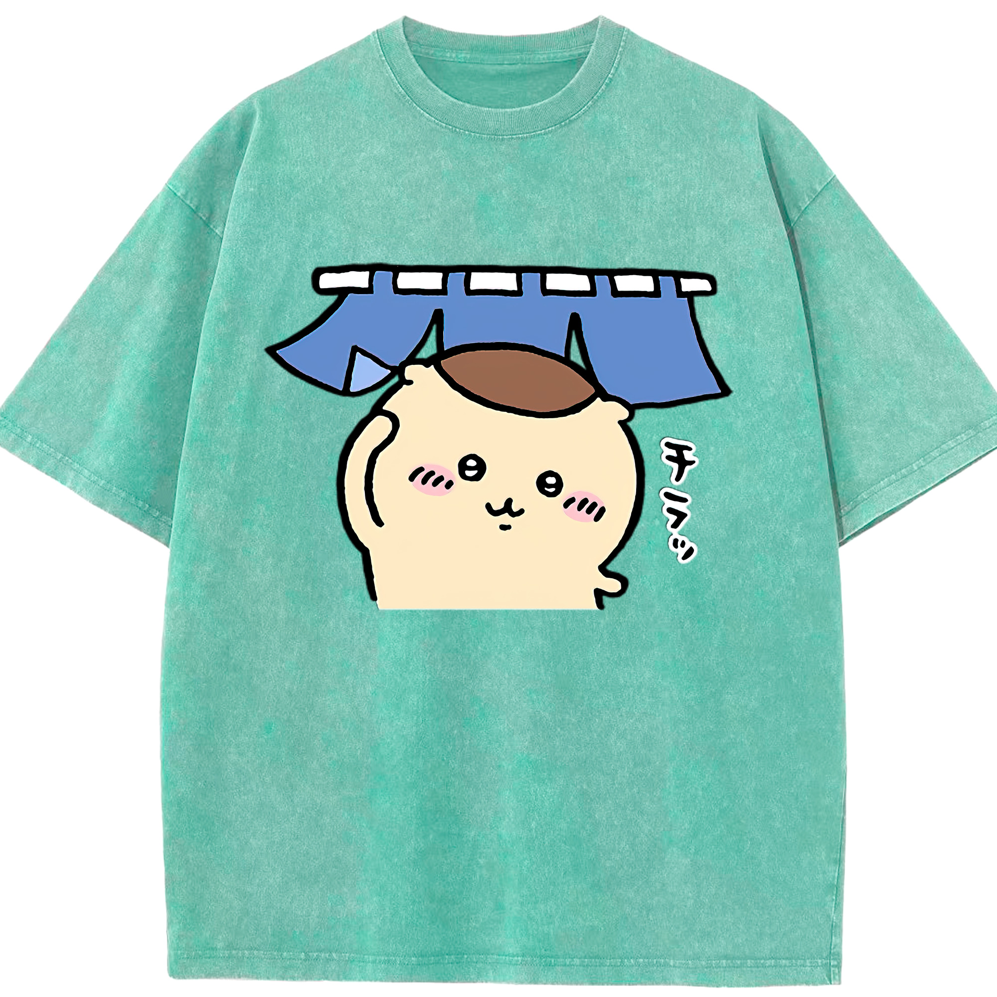 （画像用） ちいかわ くりまんじゅう Chii-kawa kuri manjū 綿100% ヴィンテージ風 半袖Tシャツ（フロントプリント）